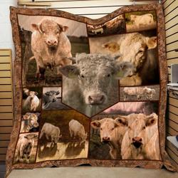 Charolais Cow 3D Customized Quilt and Home Decor