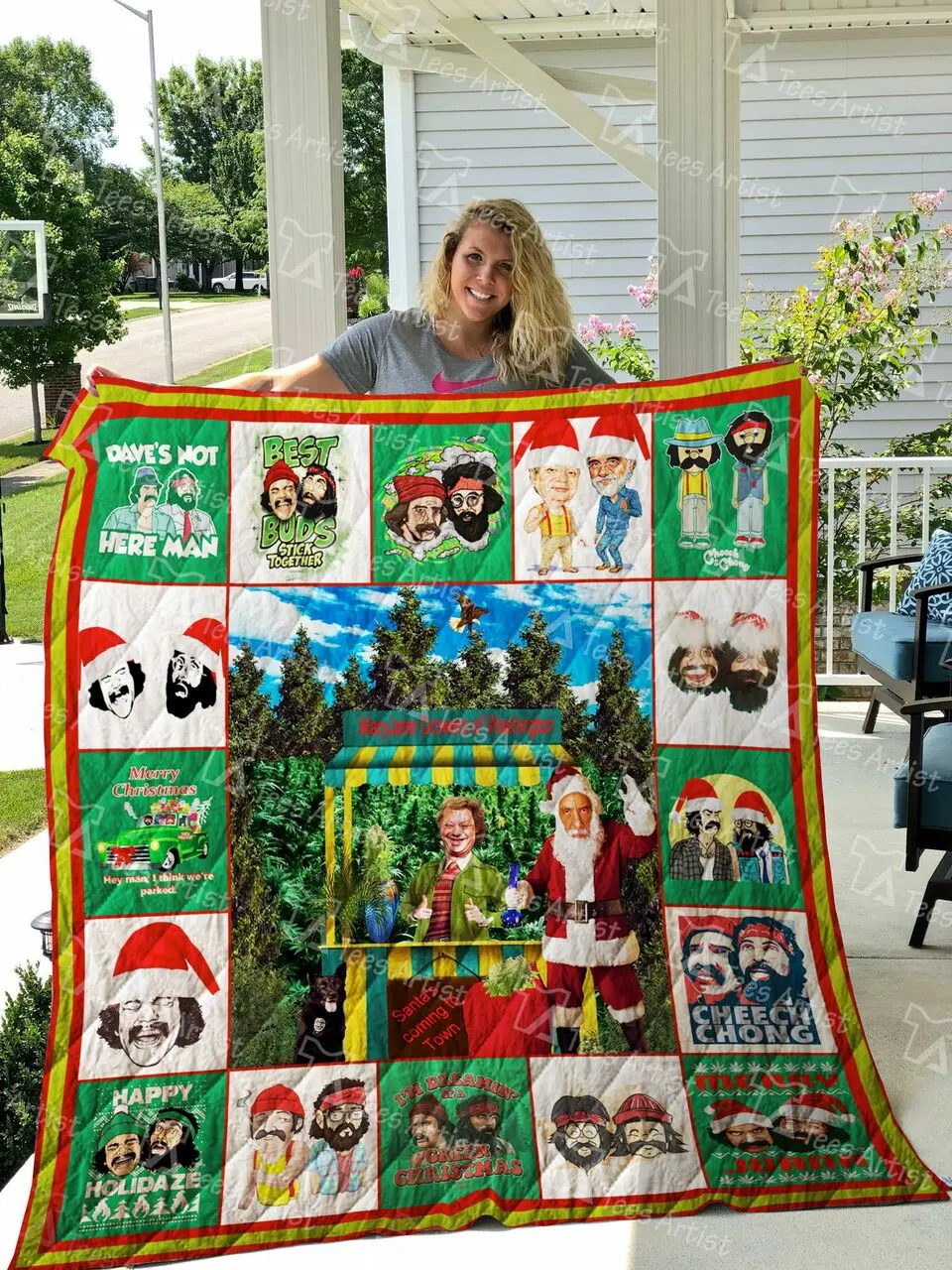 Cheech And Chong Quilt Blanket and Home Decor