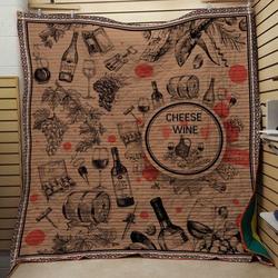 Cheese Wine Quilt and Home Decor