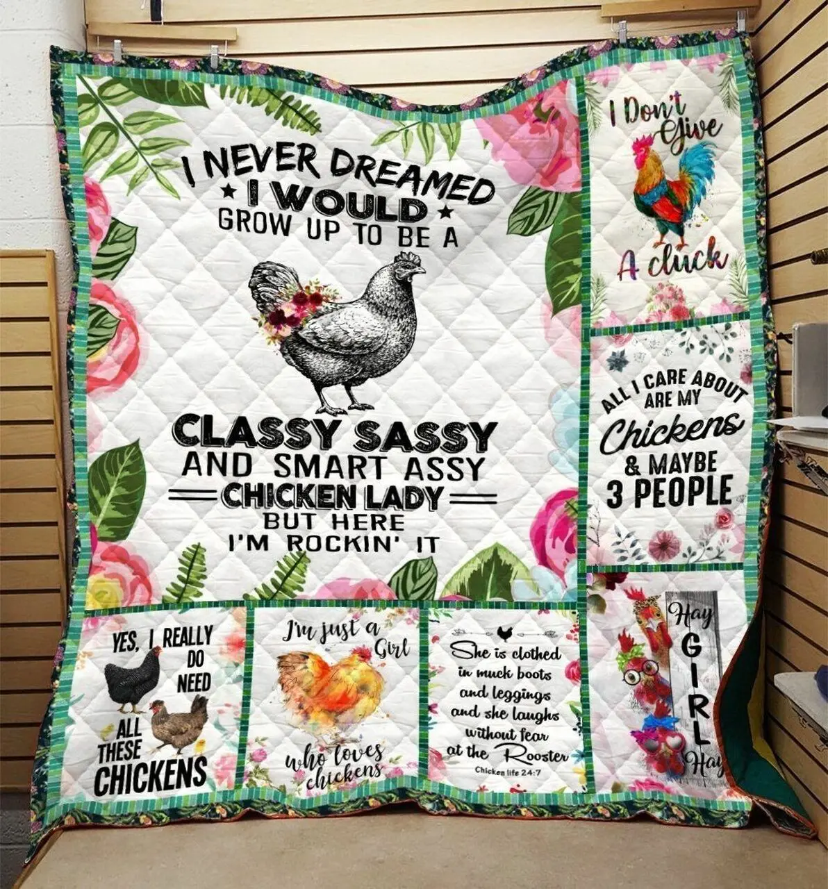 Chicken 3D Clh0511158Q Quilt Blanket and Home Decor