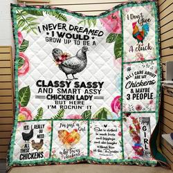 Chicken 3D Clh0511158Q Quilt Blanket and Home Decor