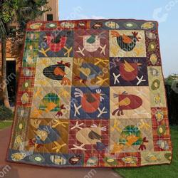 Chicken DHCDHC DT2210 Quilt Blanket 4 and Home Decor