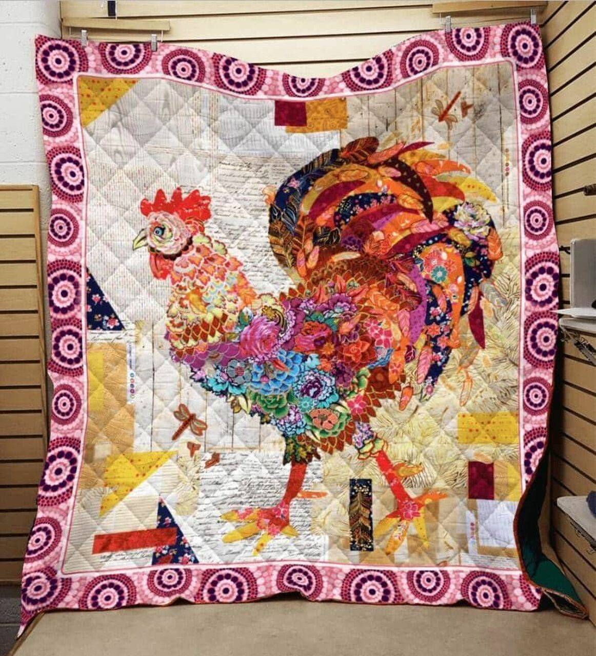 Chicken Flower Chicken Quilt Fzb and Home Decor
