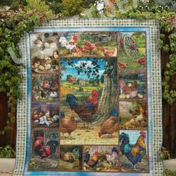 Chicken Love In Farm Ah Quilt Derqps and Home Decor