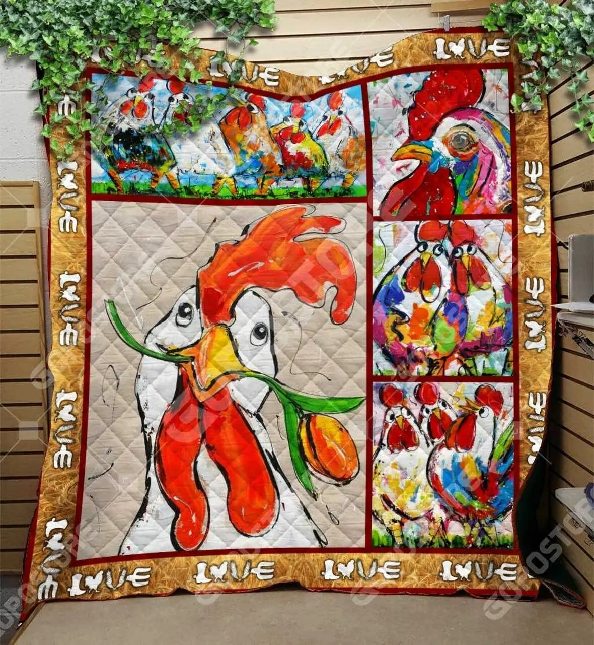 Chicken Oil Painting Like 3D Personalized Customized Quilt Blanket 1181 and Home Decor