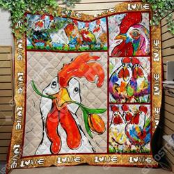 Chicken Oil Painting Like 3D Personalized Customized Quilt Blanket 1181 and Home Decor