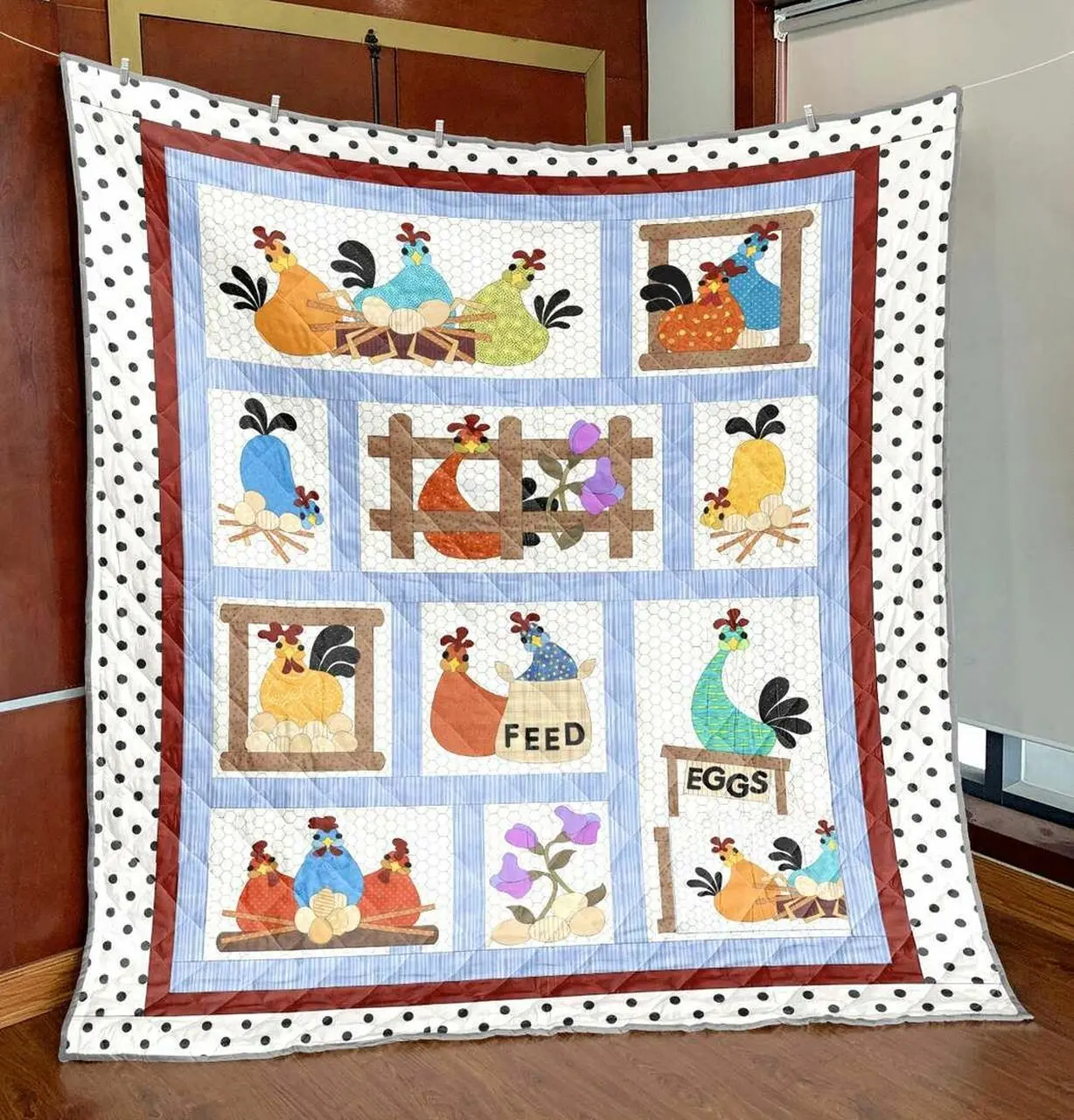 Chicken Party Pkt200608 Quilt Blanket and Home Decor