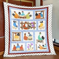 Chicken Party Pkt200608 Quilt Blanket and Home Decor