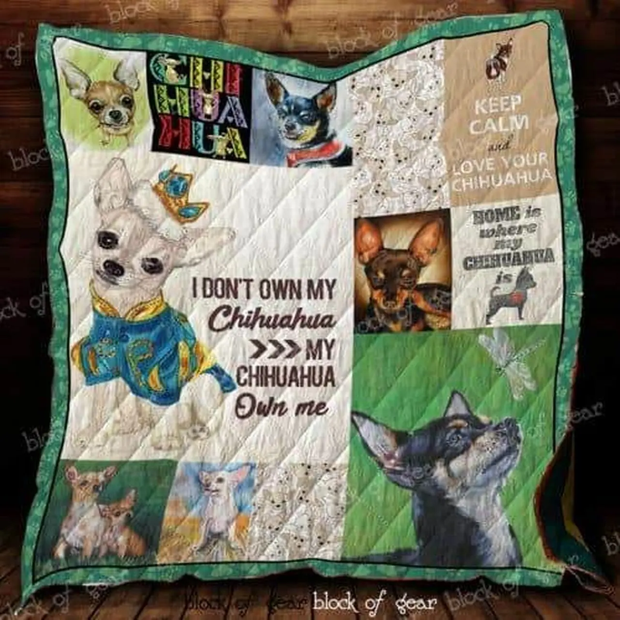 Chihuahua, Cold Nose Warm Heart D282 Customize Quilt Blanket and Home Decor