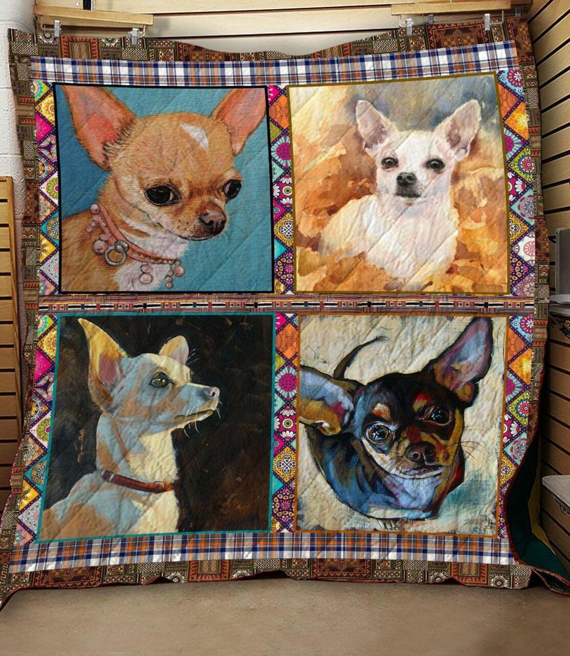 Chihuahua Dogs Quilt Blanket A189 and Home Decor