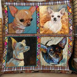 Chihuahua Dogs Quilt Blanket A189 and Home Decor