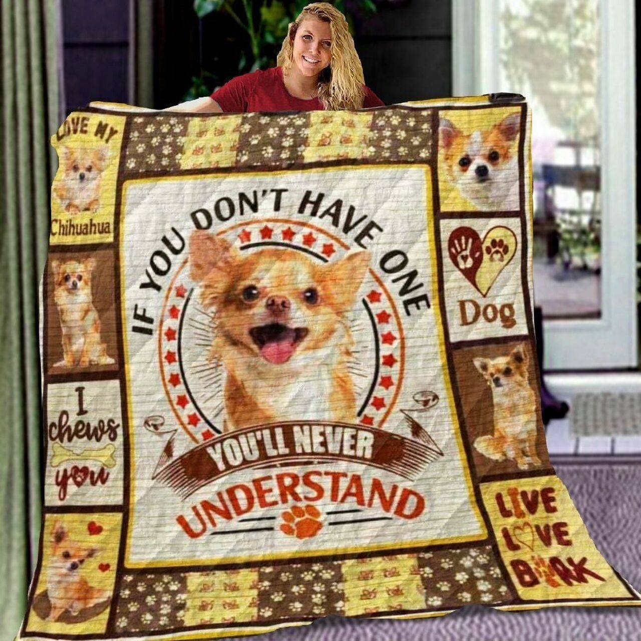 Chihuahua I Chews You NTTH011302 3D Customized Quilt and Home Decor