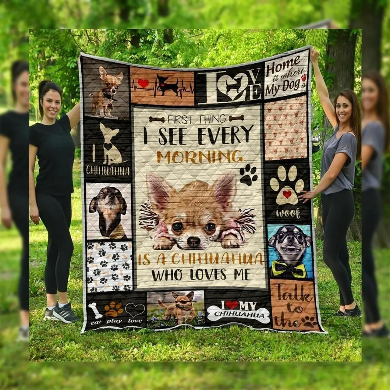 Chihuahua Talk To The Paw 3D Customized Quilt and Home Decor