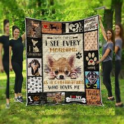 Chihuahua Talk To The Paw 3D Customized Quilt and Home Decor