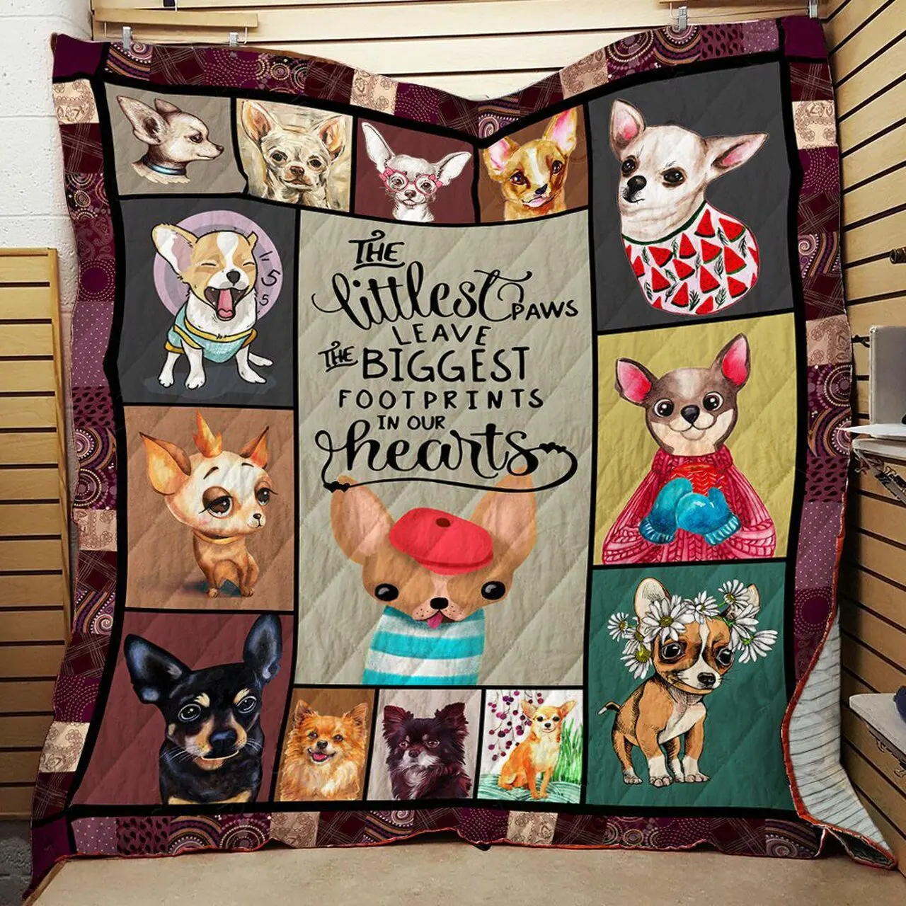 Chihuahua The Biggest Footprints In Our Hearts Jfj Quilt Yqv and Home Decor