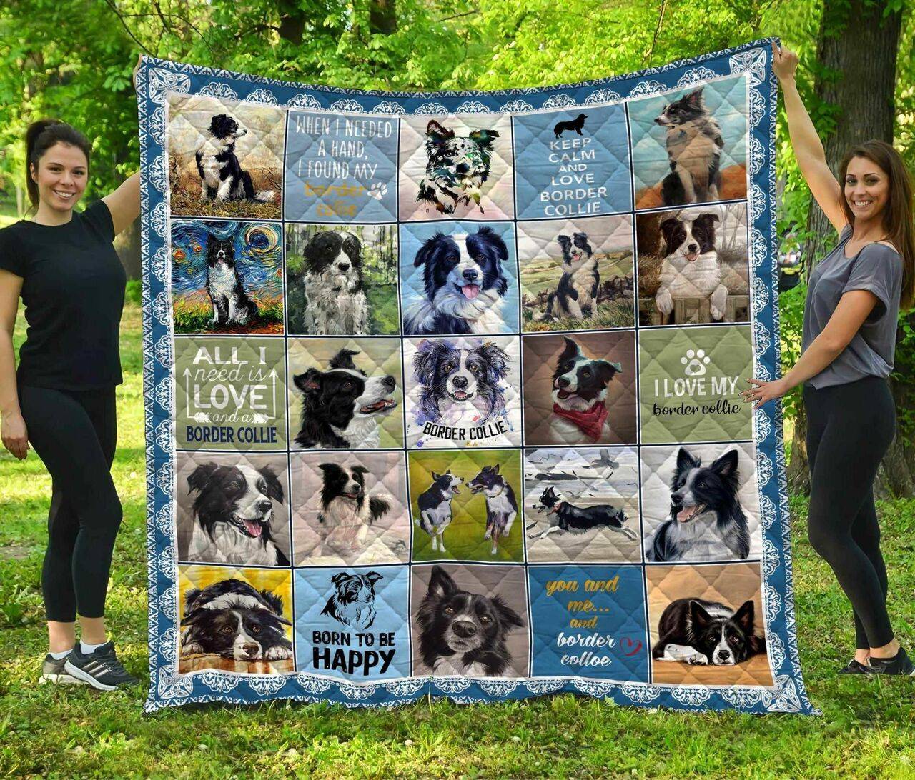 Chqda26001 Border Collie Blanket Th1609 Quilt and Home Decor