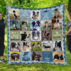 Chqda26001 Border Collie Blanket Th1609 Quilt and Home Decor