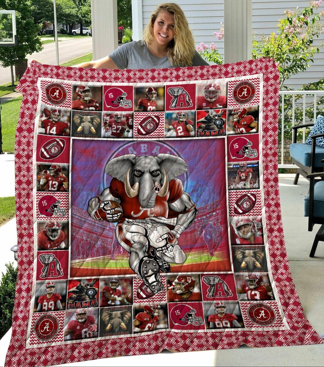 Chqnca7001 Alabama Crimson Tide Quilt Blanket and Home Decor