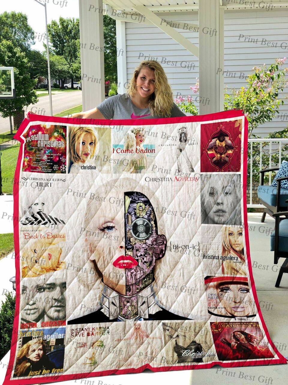 Christina Aguilera Albums Cover Poster Quilt Blanket Ver 2 and Home Decor