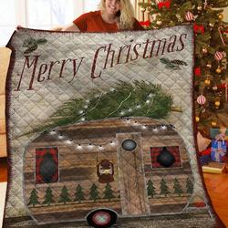Christmas Camping Jfj Quilt Ymk and Home Decor