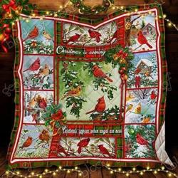 Christmas Cardinals Bird Cl14100124Mdq Quilt Blanket and Home Decor