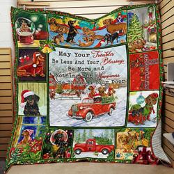 Christmas Dachshund Quilt Blanket ABC07112356 and Home Decor