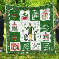 Christmas Elf Funny Xmas Gift Idea Quilt and Home Decor