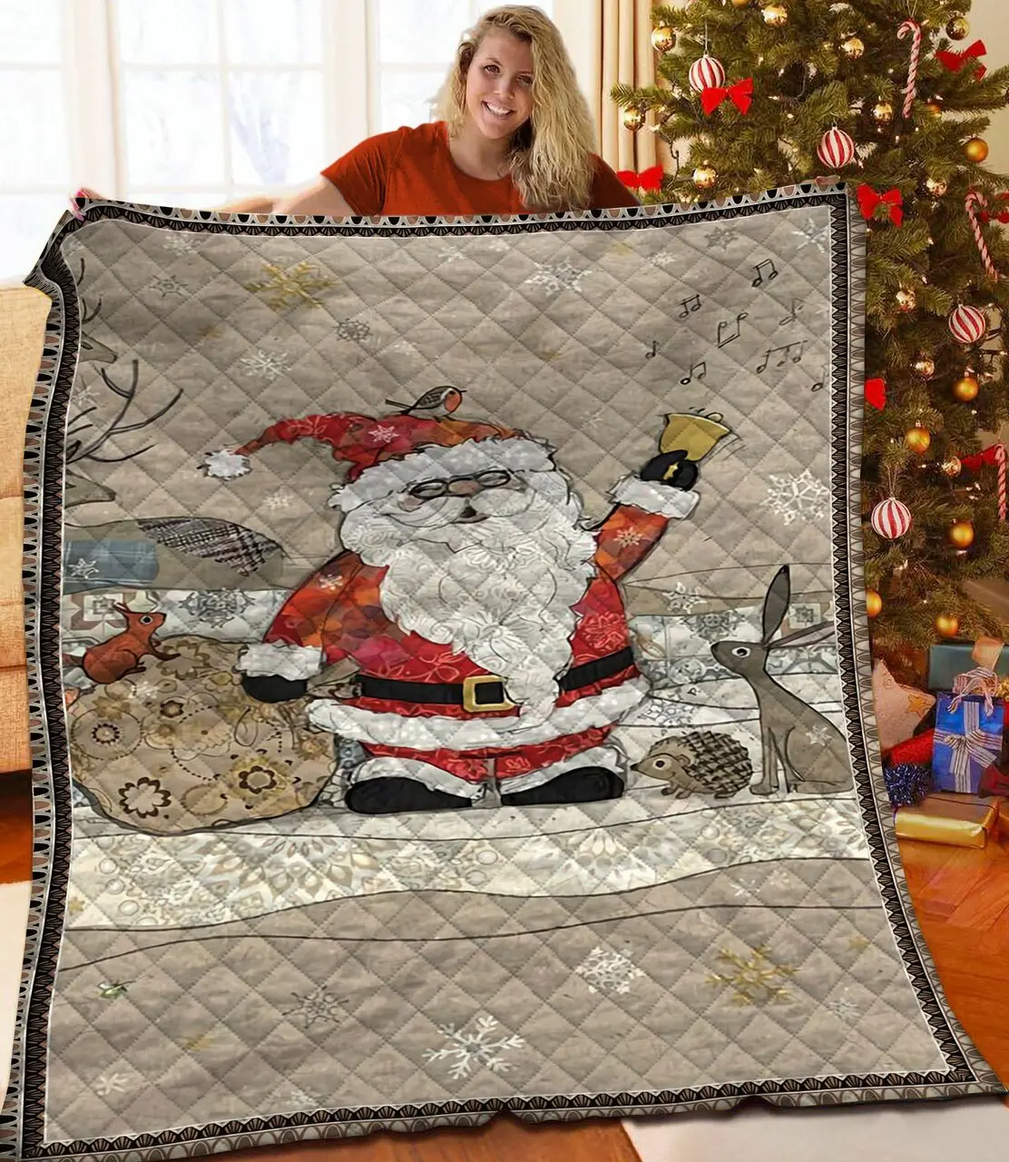 Christmas Jfj Quilt Wxl and Home Decor