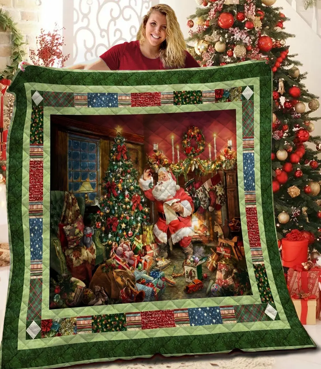 Christmas Jfj Quilt Yjn and Home Decor