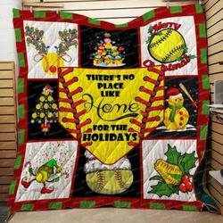 Christmas Softball Quilt ThereS No Place Like Home Blanket  Quilt and Home Decor