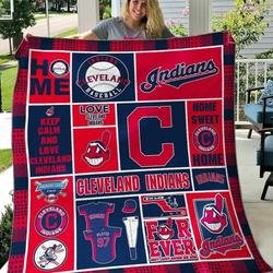 Cleveland Indians Blanket Th1607 Quilt and Home Decor