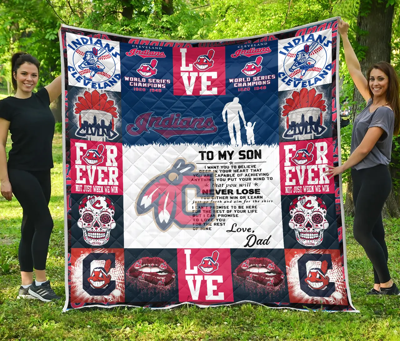 Cleveland Indians Family - To My Son Quilt and Home Decor