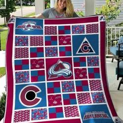 Colorado Avalanche Quilt Blanket 01 and Home Decor