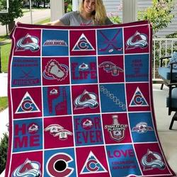 Colorado Avalanche Quilt Blanket 03 and Home Decor