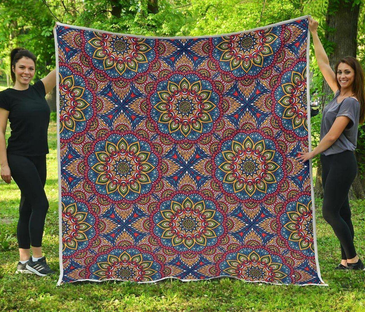 Colorful Bohemian Mandala Cl17100186Mdq Quilt Blanket and Home Decor