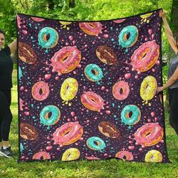 Colorful Donut Glaze Pattern DHCDHC DT1910 Quilt Blanket and Home Decor