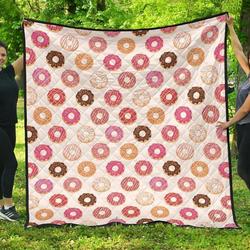 Colorful Donut Pattern DHCDHC DT1910 Quilt Blanket and Home Decor