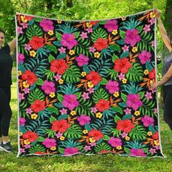 Colorful Hibiscus Flowers Cl17100196Mdq Quilt Blanket and Home Decor