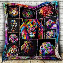 Colorful Lion Blanket Kc1707 Quilt and Home Decor