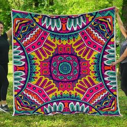 Colorful Mandala Bohemian Cl17100200Mdq Quilt Blanket and Home Decor