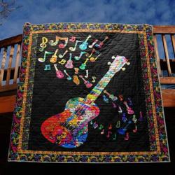 Colorful Melody Guitar Quilt Blanket Ylh5  Quilt and Home Decor