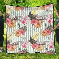 Colorful Orchid Flower Pattern DHCDHC DT1910 Quilt Blanket and Home Decor