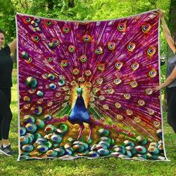 Colorful Peacock Gift For Peacock Lover Quilt and Home Decor