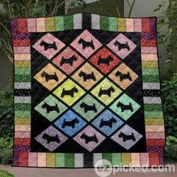 Colorful Scotties Quilt Blanket Yhn2  Quilt and Home Decor