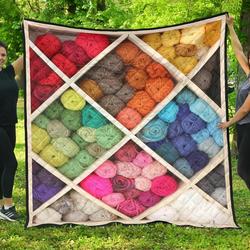 Colorful Yarns Balls Premium G Quilt Ef and Home Decor