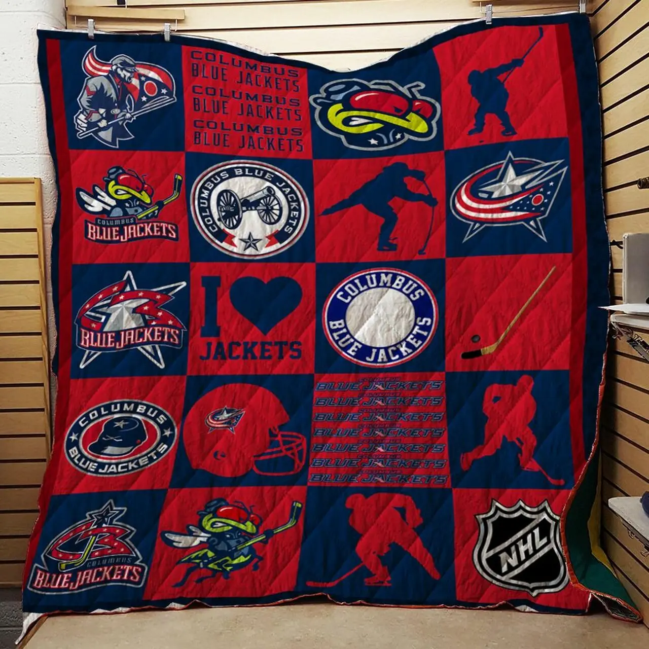 Columbus Blue Jackets 3D Personalized Customized Quilt Blanket 966 and Home Decor
