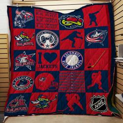 Columbus Blue Jackets 3D Personalized Customized Quilt Blanket 966 and Home Decor