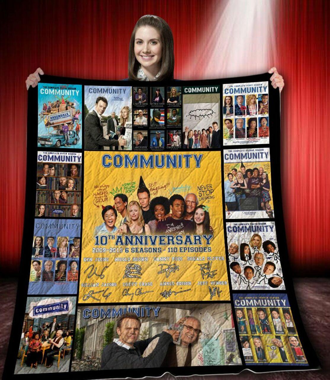 Community 10Th Anniversary Quilt Blanket Bs1144 and Home Decor