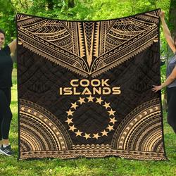 Cook Islands Polynesian Chief Gold Version Jfj Quilt Vqt and Home Decor