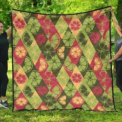 Cool Geometric Lime Pattern DHCDHC DT1910 Quilt Blanket and Home Decor